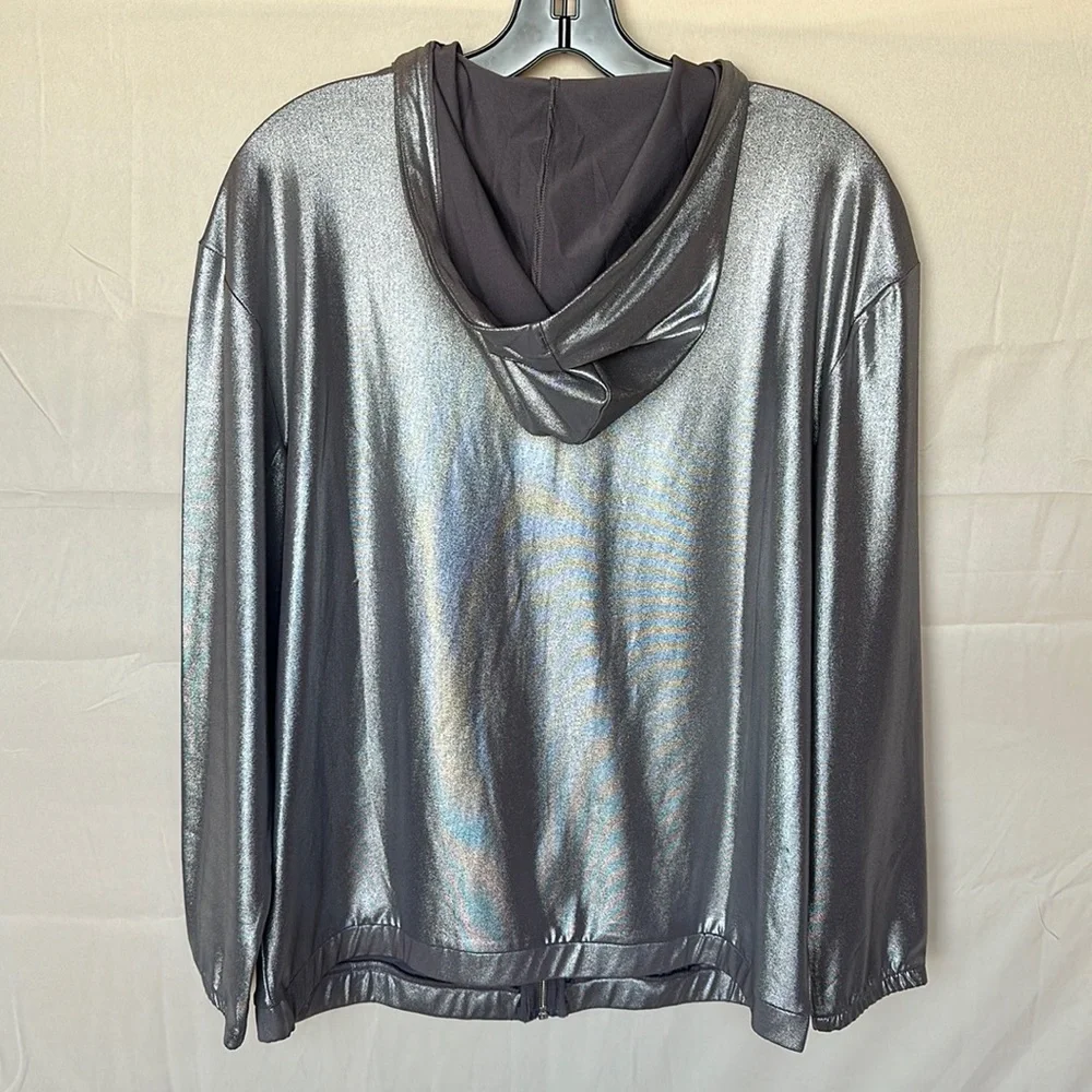H&M Coachella official collection metallic zip hooded jacket - Picture 2 of 3